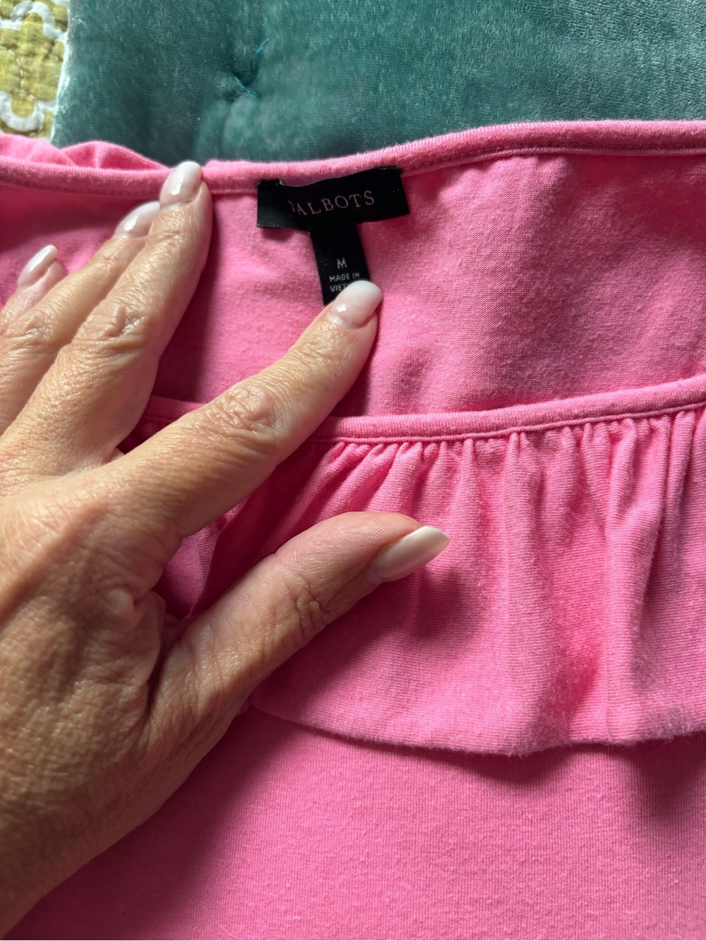 Talbots Pink Ruffle-Neck Sleeveless Tank - Picture 5 of 6